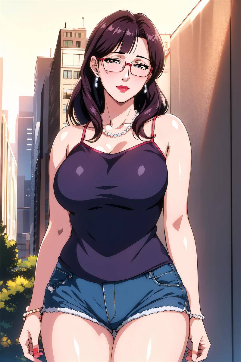 背心热裤阿姨-pixiv插画-作品交流服务