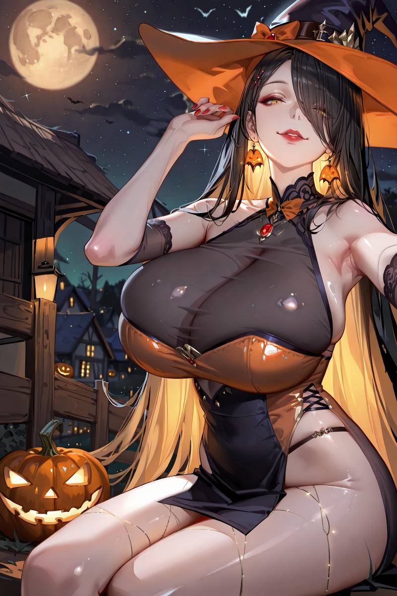 闇ママ ハロウィンVER.-pixiv插画-作品交流服务