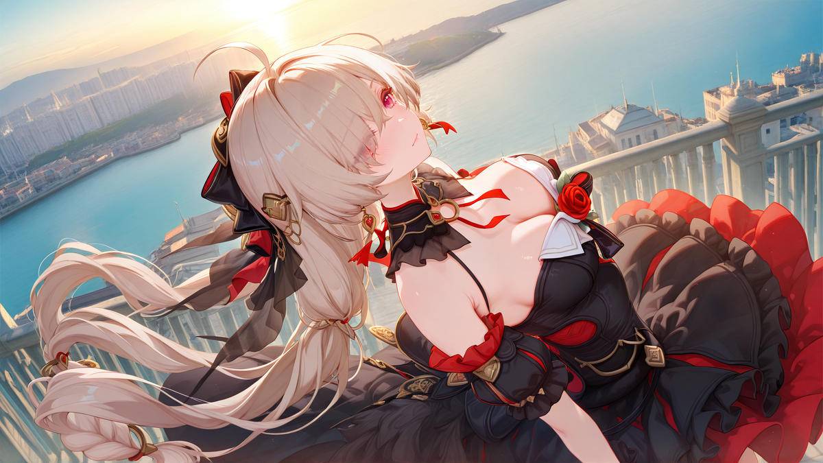 今日份的美少女（大月下黑色礼服版）-pixiv插画-作品交流服务