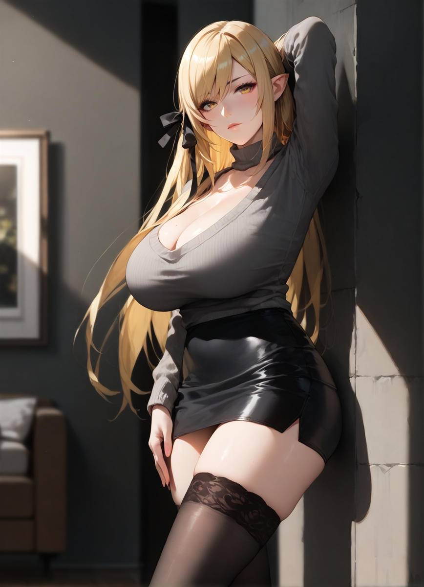 [MILF] Sweater + Mini Skirt-pixiv插画-作品交流服务