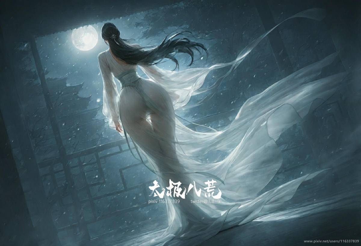 月下 美人背-pixiv插画-作品交流服务