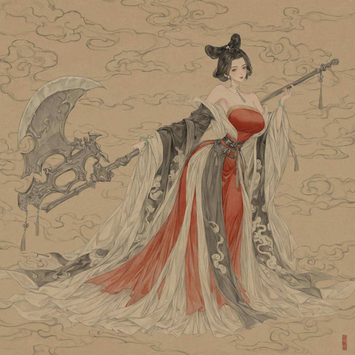 Beauty in the Scroll-pixiv插画-作品交流服务