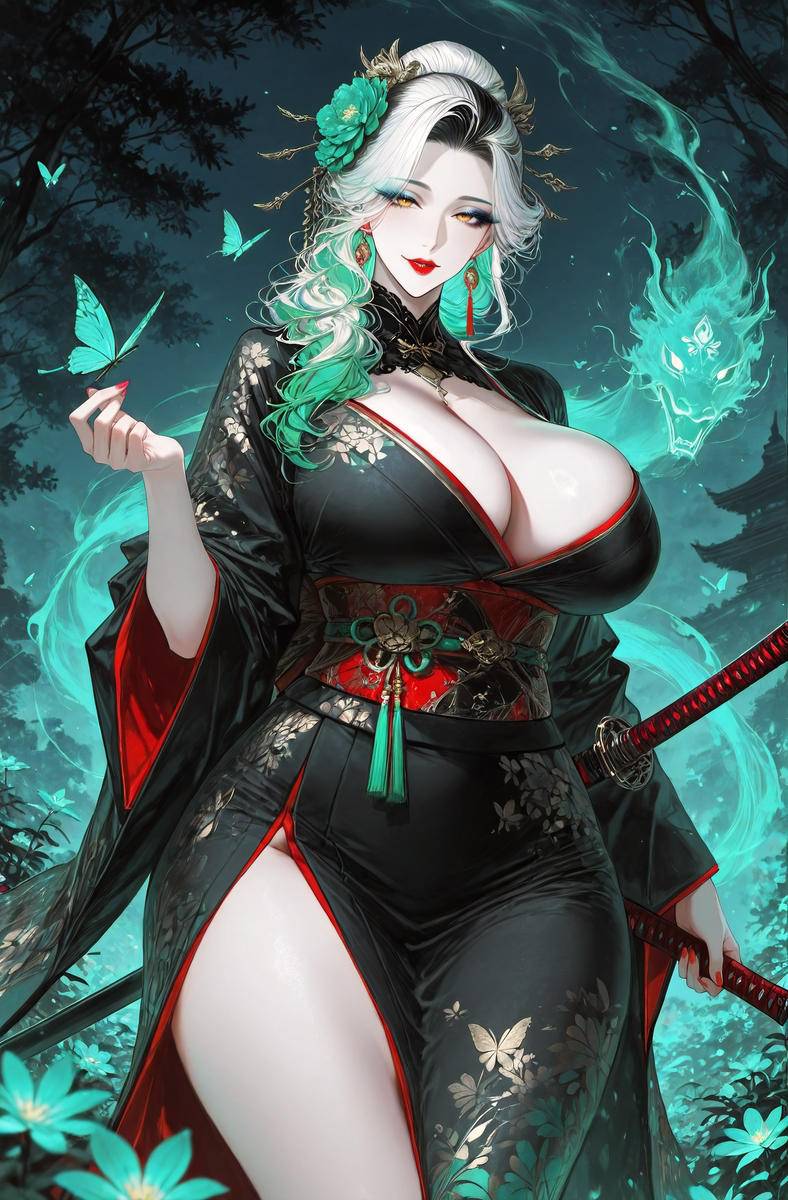 Kimono and Katana-pixiv插画-作品交流服务