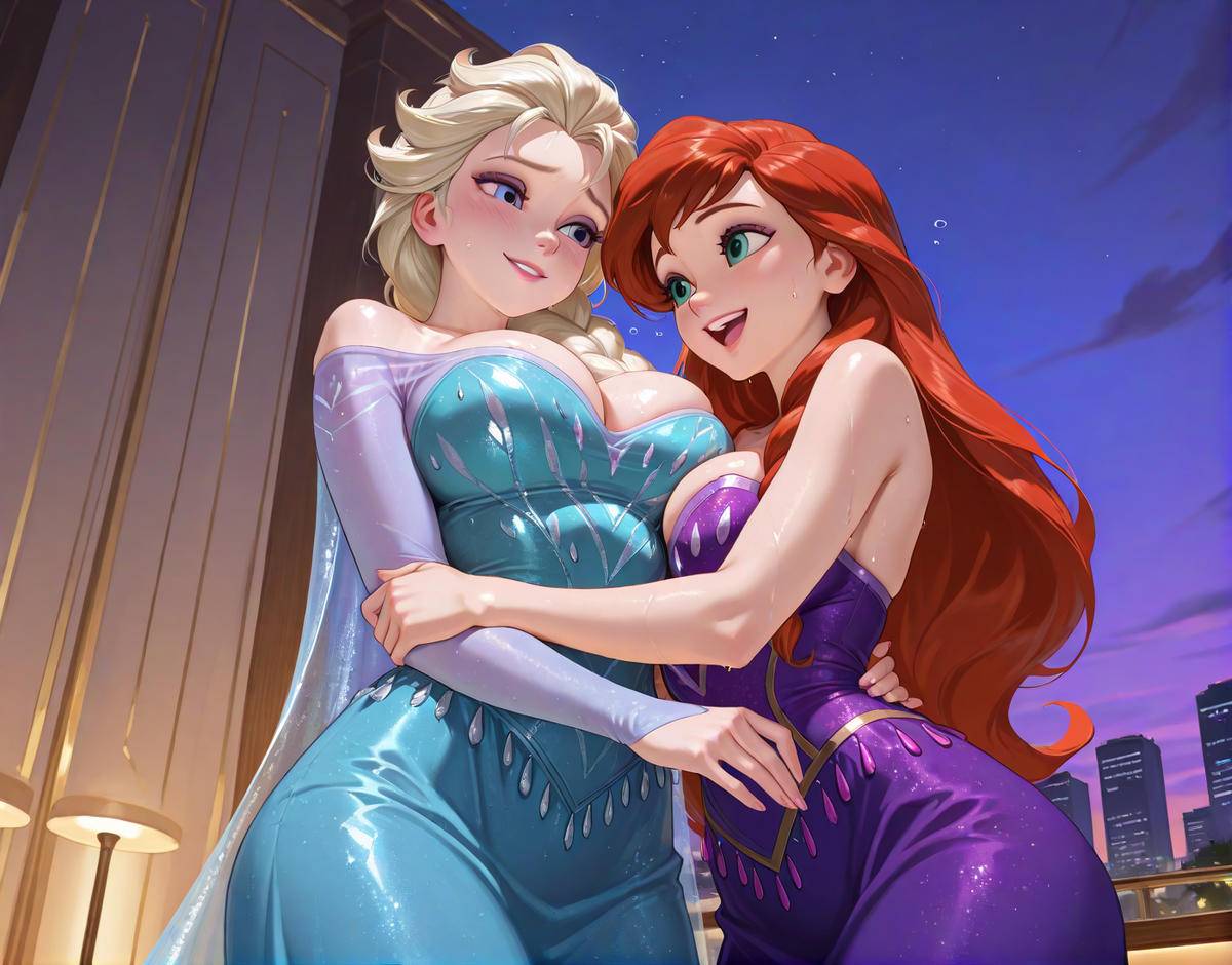 图片[1]-elsa and ariel-pixiv插画-作品交流服务