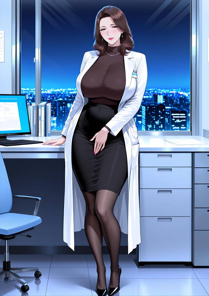 深夜值班的熟女医生骚妈，没想到。。。-pixiv插画-作品交流服务