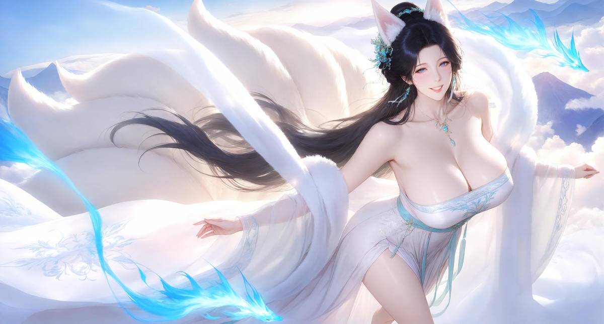 白狐横屏。分享~-pixiv插画-作品交流服务