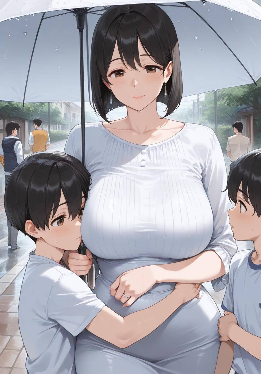 三人で雨のお出かけ♡KanoMommy rainy outing-pixiv插画-作品交流服务