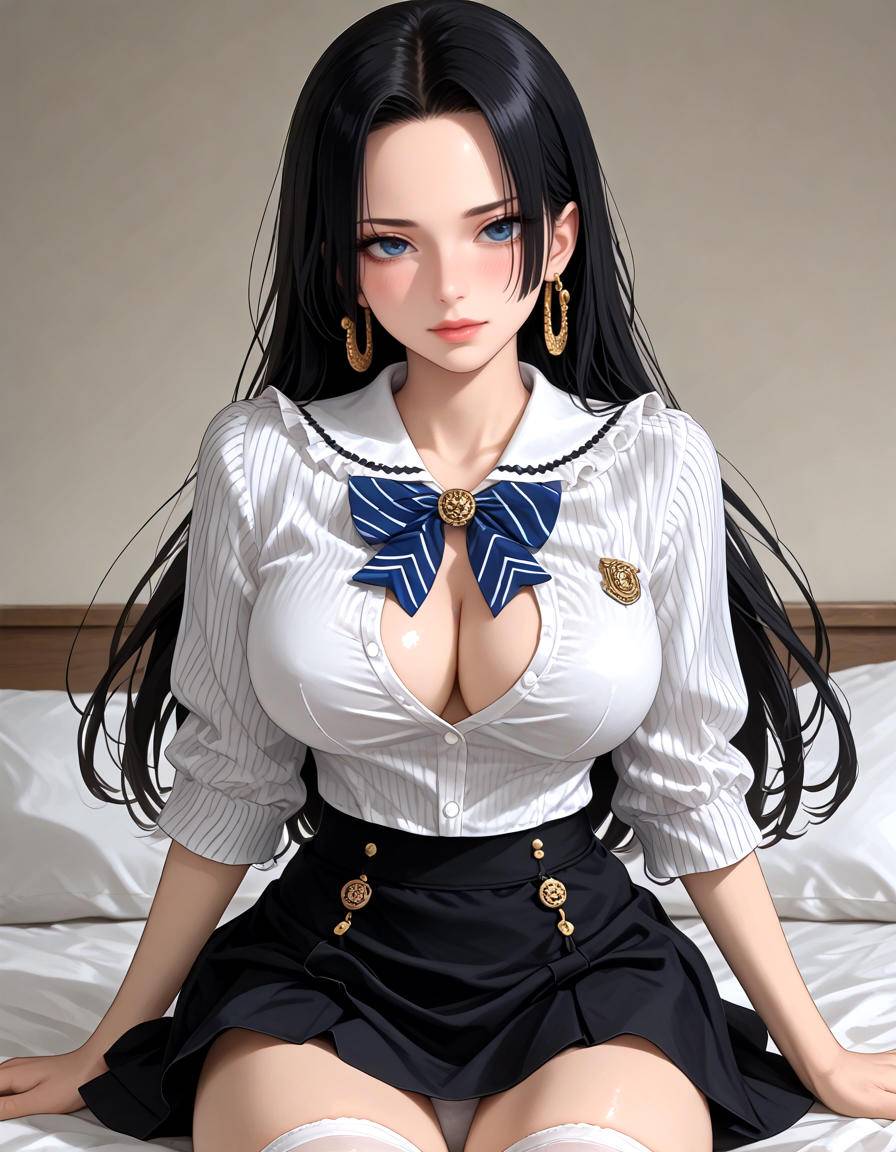 Boa Hancock(ボア・ハンコック)_制服風-pixiv插画-作品交流服务